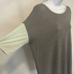 LuLaRoe Gray and Mint Short Sleeve Top